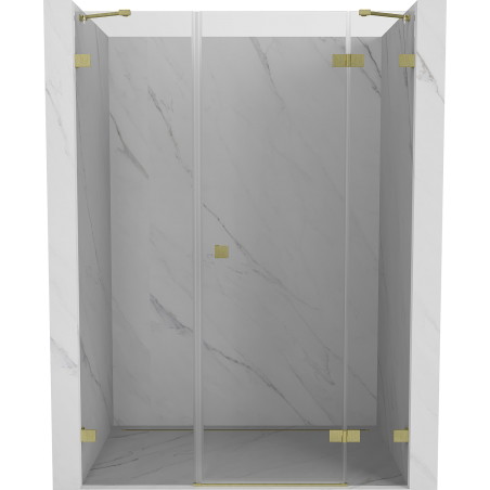 Mexen Lunar Duschdrehtür rechts 135 cm, transparent, gebürstetes Gold - 834S-135-050-55-00-P