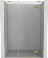Mexen Lunar Duschdrehtür rechts 135 cm, transparent, gebürstetes Gold - 834S-135-050-55-00-P