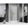 Mexen Lunar Duschtür rechts, 150 cm, transparent, gebürstetes Gold - 834S-150-050-55-00-P