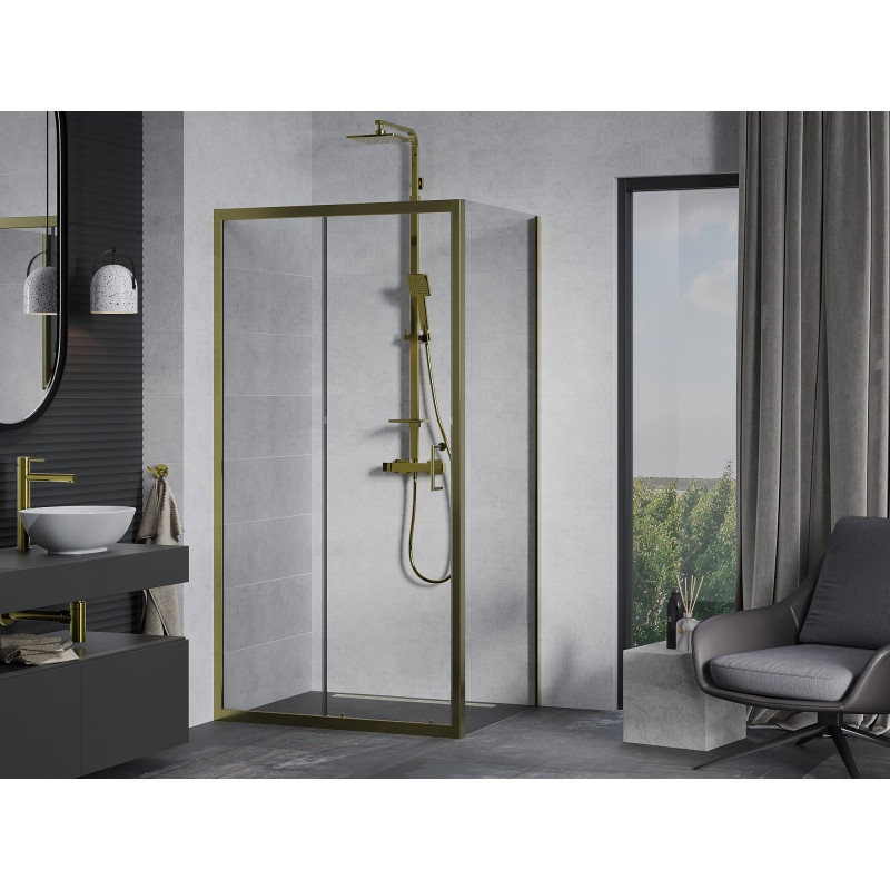 Mexen Apia Duschkabine zum Schieben 105 x 80 cm, transparent, gold - 840-105-080-50-00