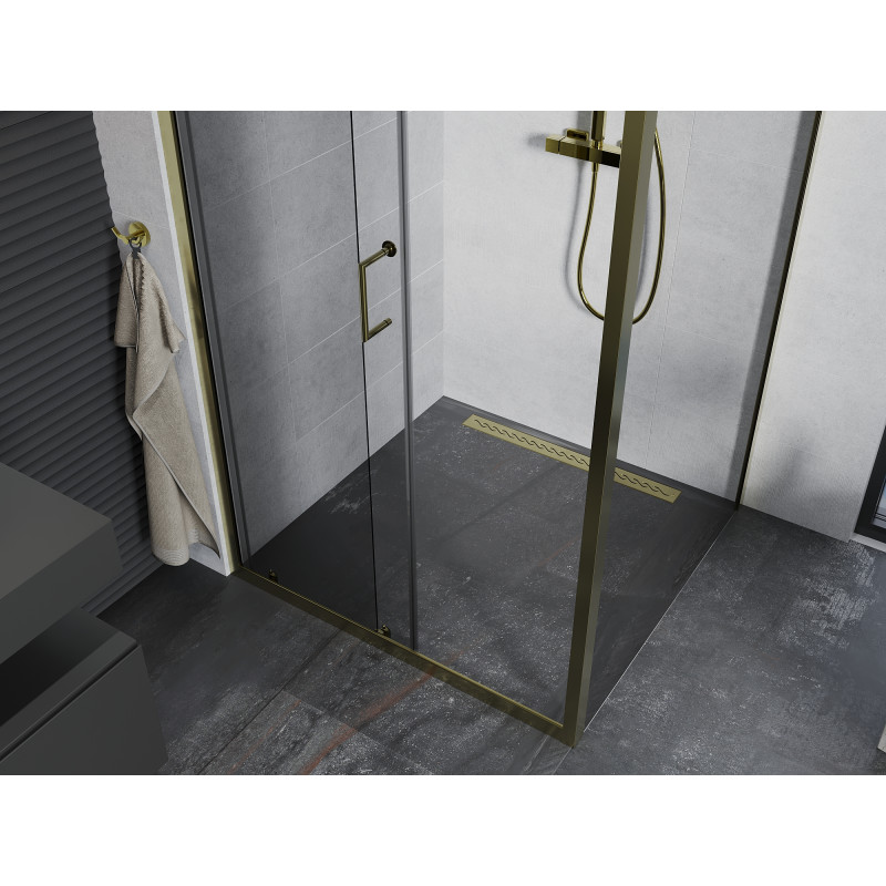 Mexen Apia Duschkabine schiebbar 105 x 90 cm, transparent, gold - 840-105-090-50-00