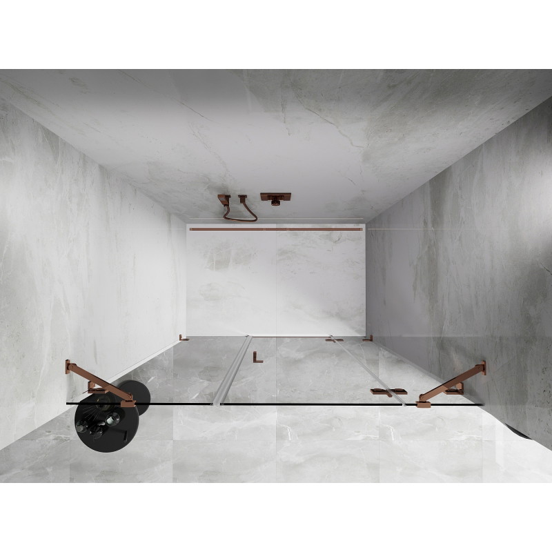 Mexen Lunar Duschdrehtür rechts 145 cm, transparent, Roségold - 834S-145-050-60-00-P