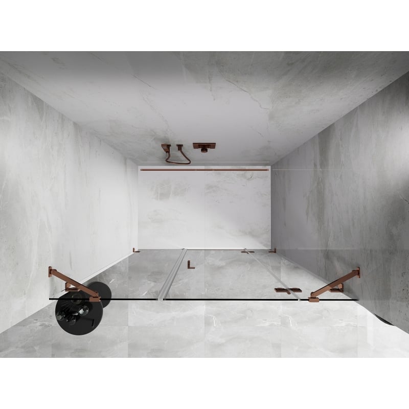 Mexen Lunar Duschdrehtür rechts 160 cm, transparent, Roségold - 834S-160-050-60-00-P