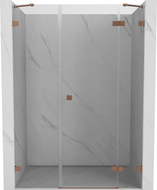 Mexen Lunar Duschdrehtür rechts 120 cm, transparent, gebürstetes Kupfer - 834S-120-050-65-00-P