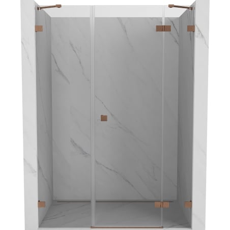 Mexen Lunar Duschtür Anschlag rechts 130 cm, transparent, gebürstetes Kupfer - 834S-130-050-65-00-P