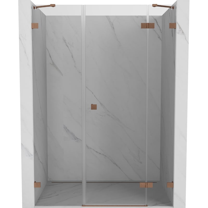 Mexen Lunar Duschdrehtrür rechts 140 cm, transparent, gebürstetes Kupfer - 834S-140-050-65-00-P