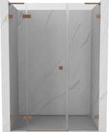 Mexen Lunar L Duschdrehtür links 150 cm, transparent, gebürstetes Kupfer - 834SL-150-050-65-00-L