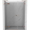 Mexen Lunar L Duschdrehtür links 155 cm, transparent, gebürstetes Kupfer - 834SL-155-050-65-00-L