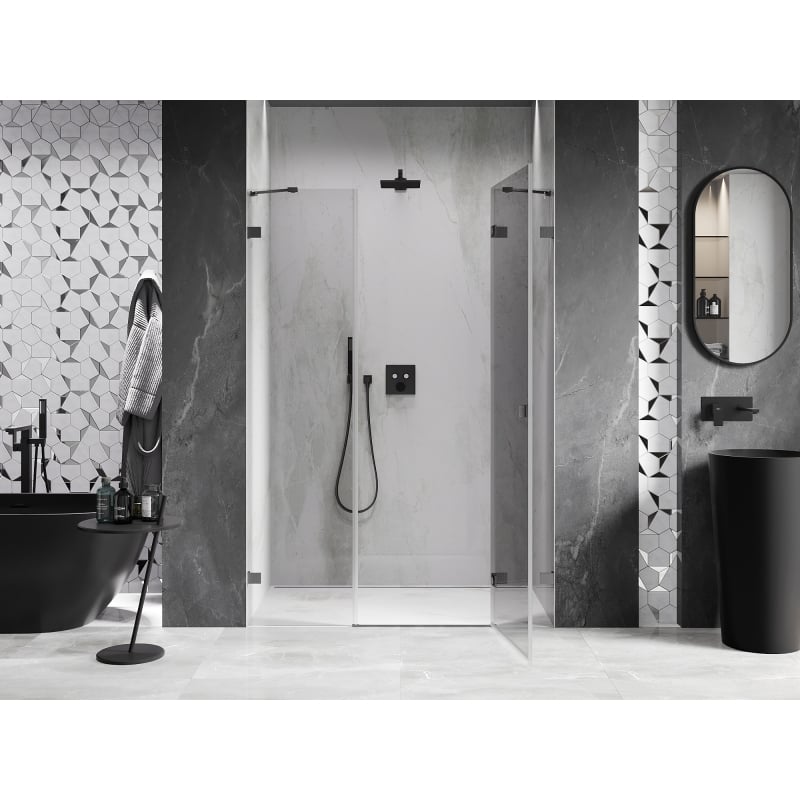 Mexen Lunar Duschdrehtür rechts 125 cm, transparent, gun gray gebürstet - 834S-125-050-66-00-P