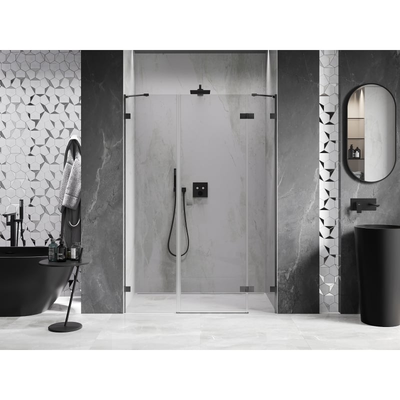 Mexen Lunar Duschdrehtür rechts 150 cm, transparent, gun gray gebürstet - 834S-150-050-66-00-P
