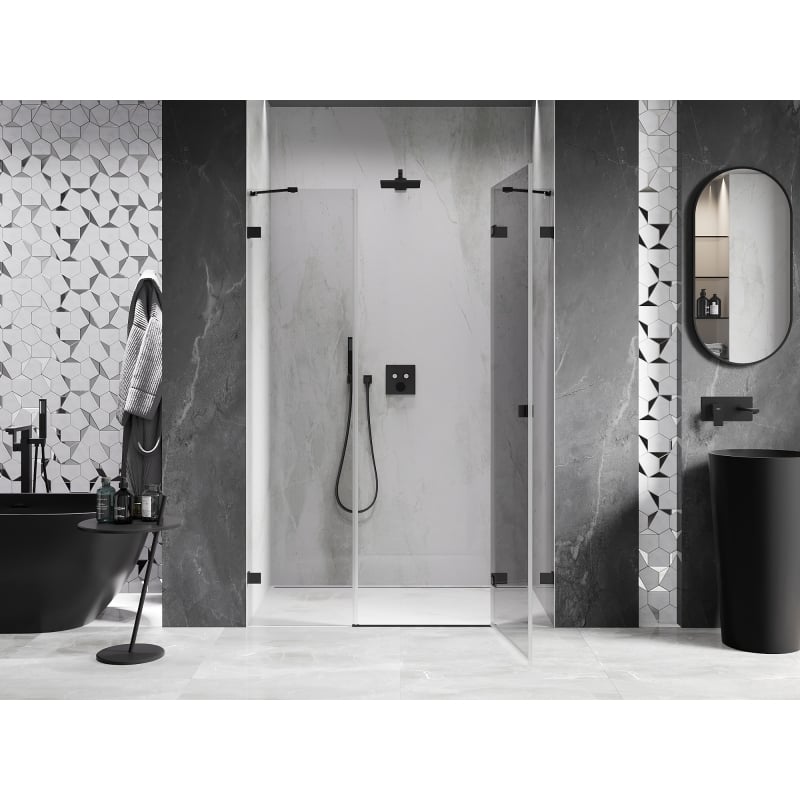 Mexen Lunar Dusch Türen rechts öffnend 150 cm, transparent, schwarz - 834S-150-050-70-00-P