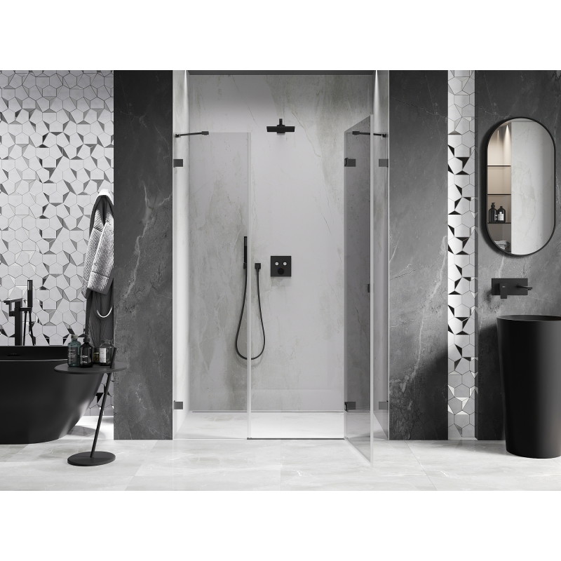 Mexen Lunar Duschdrehtür rechts 120 cm, transparent, Gun Metal - 834S-120-050-95-00-P