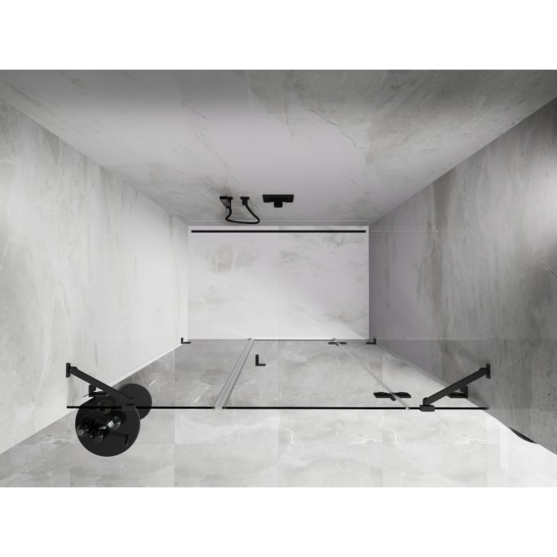 Mexen Lunar Duschpendeltür rechts 135 cm, transparent, Gun Metal - 834S-135-050-95-00-P