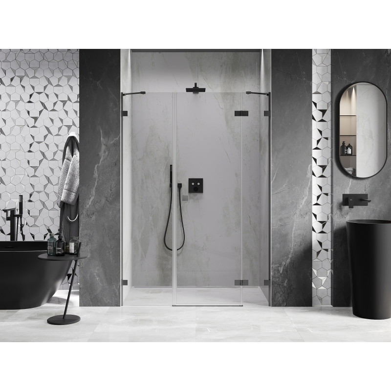 Mexen Lunar Duschdrehtür rechts 145 cm, transparent, Gun Metal - 834S-145-050-95-00-P