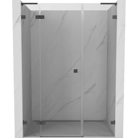 Mexen Lunar L Duschpivottür links 155 cm, transparent, gebürstet gun gray - 834SL-155-050-66-00-L