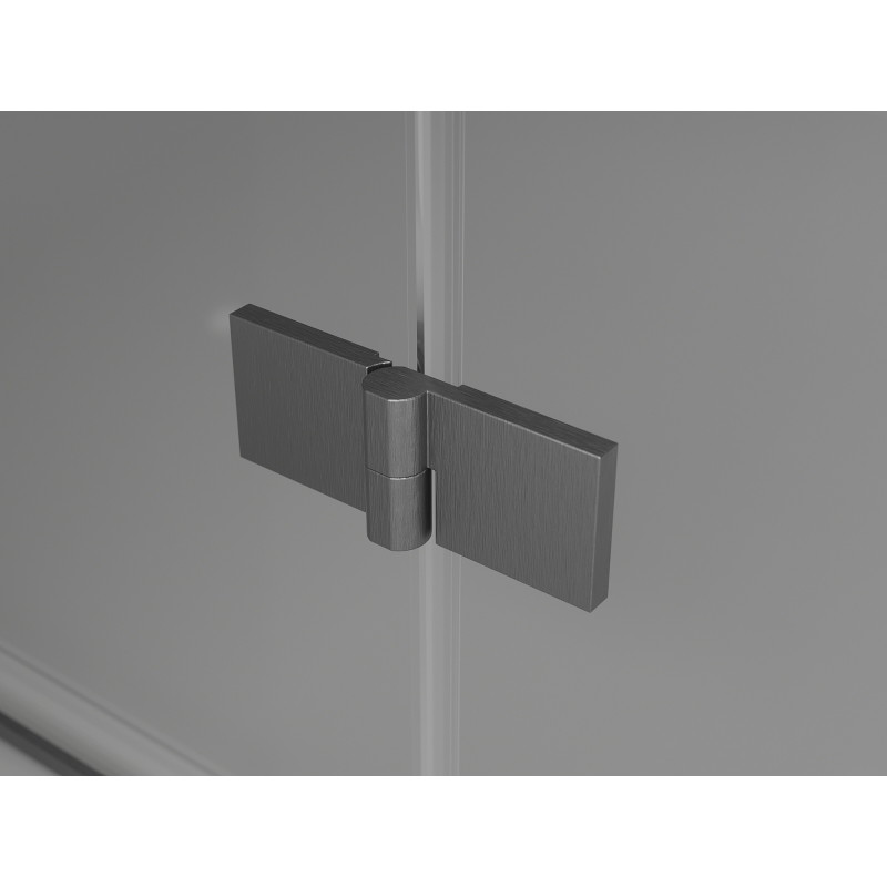 Mexen Lunar L Duschpivottür links 155 cm, transparent, gebürstet gun gray - 834SL-155-050-66-00-L