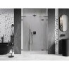 Mexen Lunar rechte Duschtür, 155 cm, transparent, Gun Metal - 834S-155-050-95-00-P
