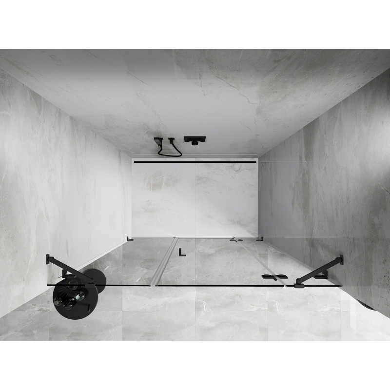 Mexen Lunar rechte Duschtür, 155 cm, transparent, Gun Metal - 834S-155-050-95-00-P