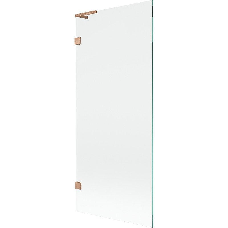 Mexen Lunar L Badewannenwand 1-flügelig 80 x 150 cm, transparent, gebürstetes Kupfer - 897L-080-000-65-00