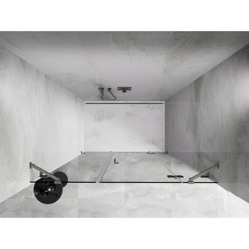 Mexen Lunar Duschdrehtür rechts 120 cm, transparent, gebürstetes Nickel - 834S-120-050-97-00-P