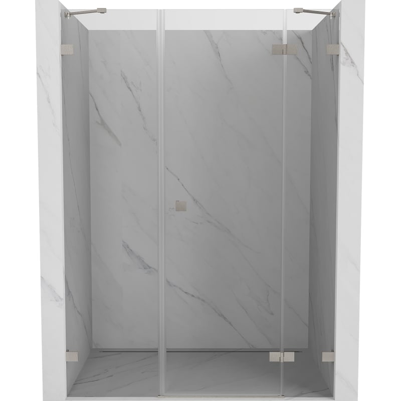 Mexen Lunar Duschdrehtür rechts 130 cm, transparent, gebürsteter Nickel - 834S-130-050-97-00-P