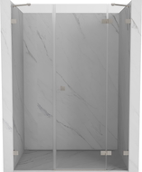 Mexen Lunar Duschdrehtür rechts 130 cm, transparent, gebürsteter Nickel - 834S-130-050-97-00-P