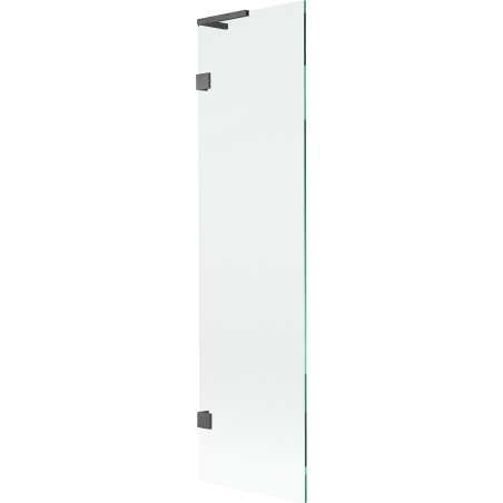 Mexen Lunar L Badewannen-Paravent 1-flügelig 50 x 150 cm, transparent, gebürstetes Gun Gray - 897L-050-000-66-00