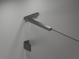 Mexen Lunar L Badewannenabtrennung 1-flügelig 90 x 150 cm, transparent, gebürstetes Gun Grey - 897L-090-000-66-00