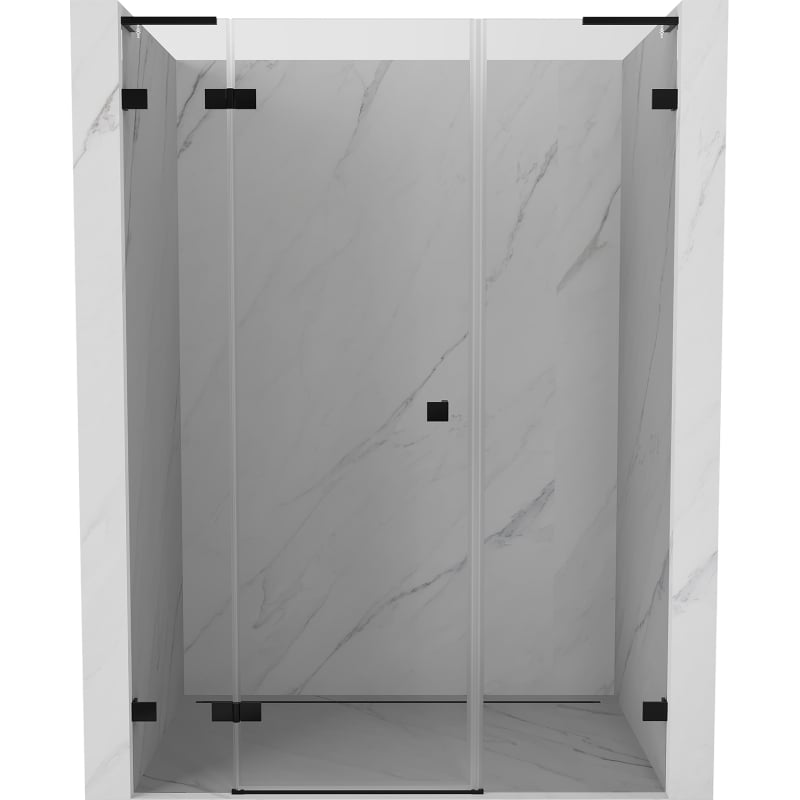 Mexen Lunar L Duschdrehtür links 130 cm, transparent, schwarz - 834SL-130-050-70-00-L
