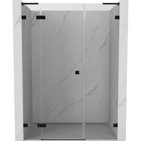Mexen Lunar L Duschabtrennung, links öffnend, 150 cm, transparent, schwarz - 834SL-150-050-70-00-L