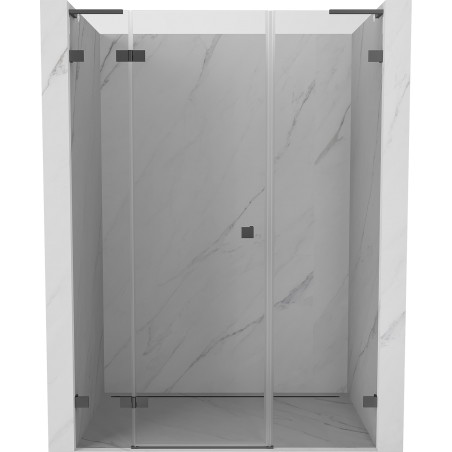 Mexen Lunar L Duschdrehtür links 140 cm, transparent, Gun Metal - 834SL-140-050-95-00-L