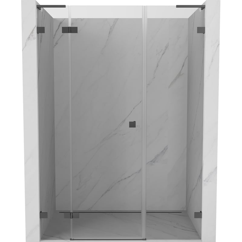 Mexen Lunar L Duschtür links, 155 cm, transparent, Gun Metal - 834SL-155-050-95-00-L