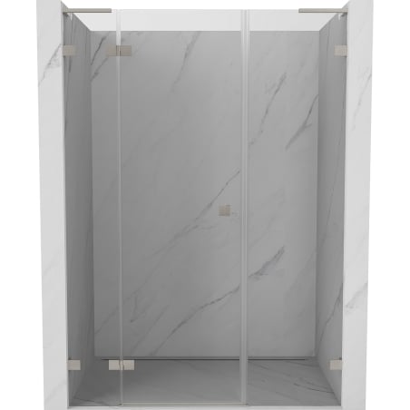 Mexen Lunar L Duschpendeltür links 130 cm, transparent, gebürsteter Nickel - 834SL-130-050-97-00-L