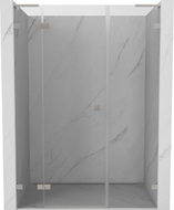 Mexen Lunar L Duschklapptür links 160 cm, transparent, gebürsteter Nickel - 834SL-160-050-97-00-L