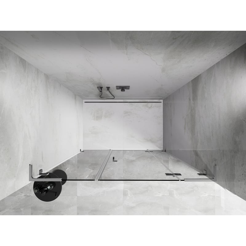 Mexen Lunar L Duschdrehtür rechts 155 cm, transparent, Chrom - 834SL-155-050-01-00-P