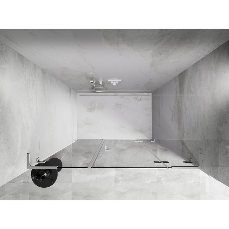 Mexen Lunar L Duschkabinentür rechts öffnend 125 cm, transparent, weiß - 834SL-125-050-20-00-P