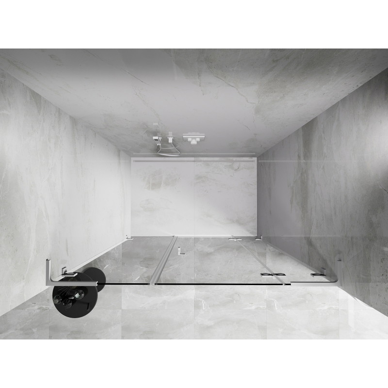 Mexen Lunar L Duschdrehtür rechts 145 cm, transparent, weiß - 834SL-145-050-20-00-P