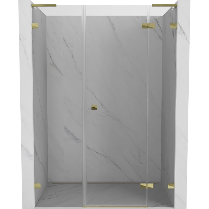 Mexen Lunar L Duschkabinentür rechts angeschlagen 130 cm, transparent, gold - 834SL-130-050-50-00-P