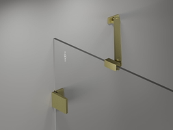 Mexen Lunar Duschabtrennung 2-flügelig links 80 x 150 cm, transparent, gebürstetes Gold - 897-080-100-55-00-L