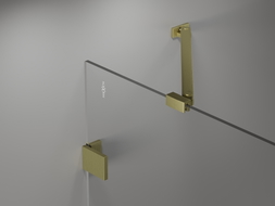 Mexen Lunar Duschabtrennung, 2-flügelig, links, 140 x 150 cm, transparent, gold gebürstet - 897-140-100-55-00-L