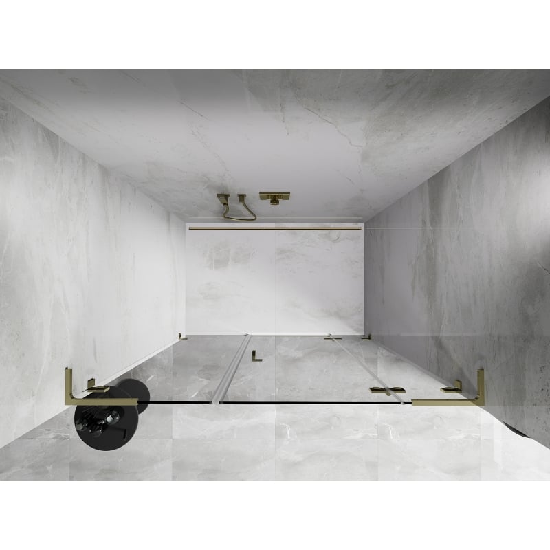Mexen Lunar L Duschdrehtür rechts 160 cm, transparent, gold - 834SL-160-050-50-00-P