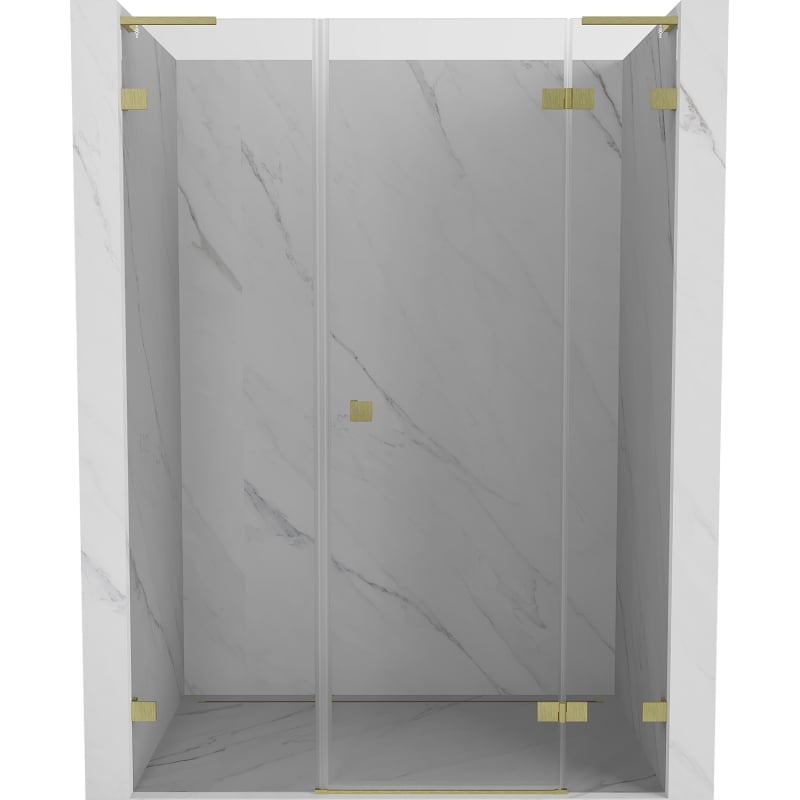 Mexen Lunar L Duschdrehtür rechts 135 cm, transparent, gold gebürstet - 834SL-135-050-55-00-P
