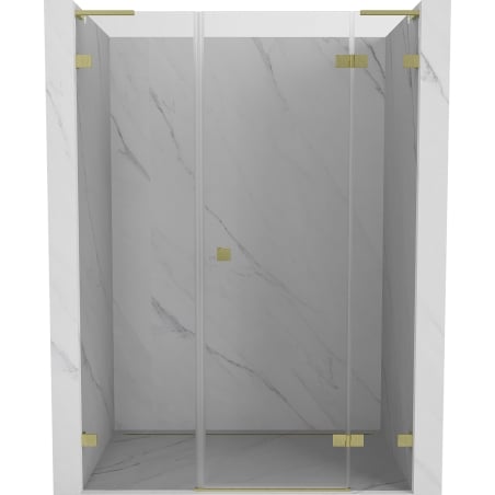 Mexen Lunar L Duschdrehtür rechts 135 cm, transparent, gold gebürstet - 834SL-135-050-55-00-P