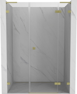 Mexen Lunar L Duschdrehtür rechts 140 cm, transparent, gebürstetes Gold - 834SL-140-050-55-00-P