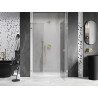 Mexen Lunar L Duschtür schwenkbar rechts 150 cm, transparent, gold gebürstet - 834SL-150-050-55-00-P