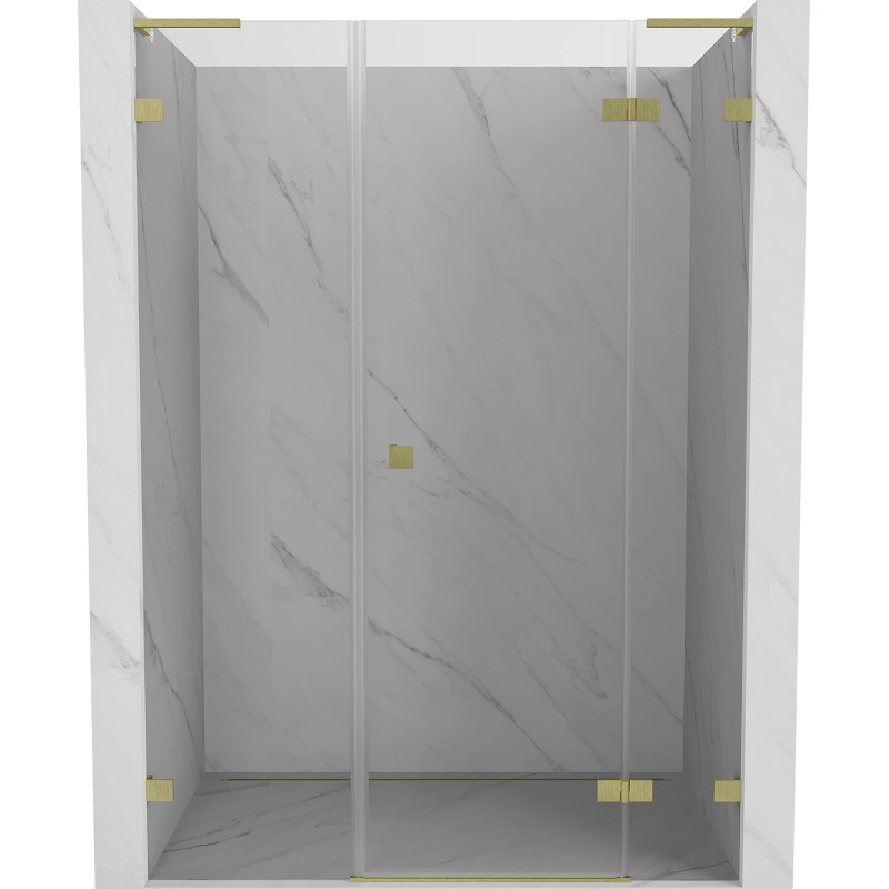 Mexen Lunar L Duschdrehtür rechts 155 cm, transparent, gebürstet gold - 834SL-155-050-55-00-P
