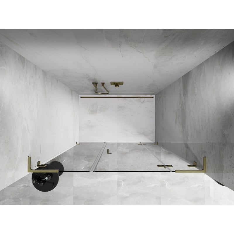 Mexen Lunar L Dusche Pendeltür rechts 160 cm, transparent, gebürstetes Gold - 834SL-160-050-55-00-P