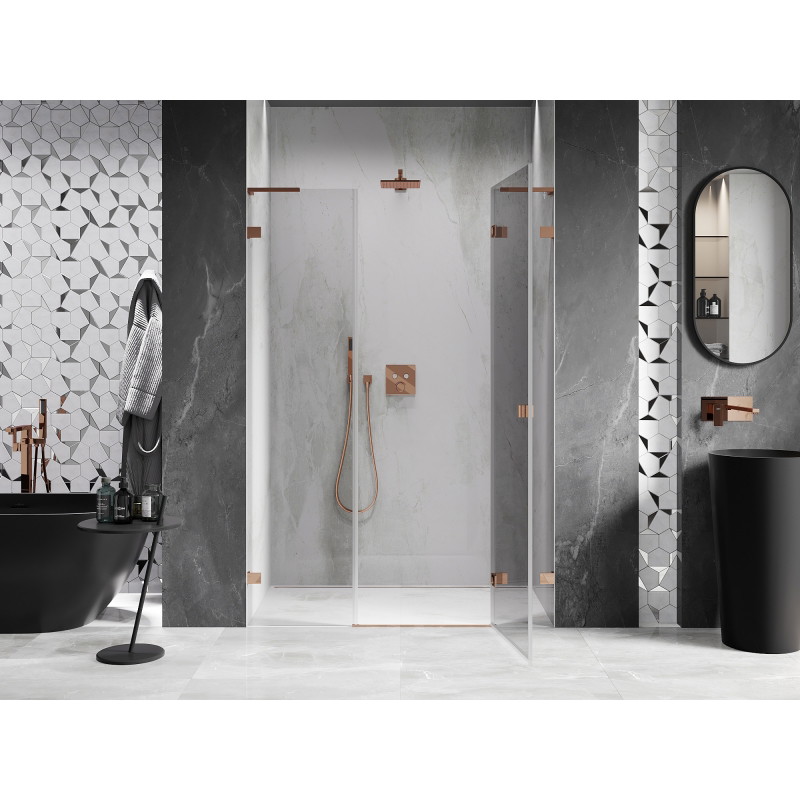 Mexen Lunar L Duschdrehtür rechts 125 cm, transparent, Roségold - 834SL-125-050-60-00-P