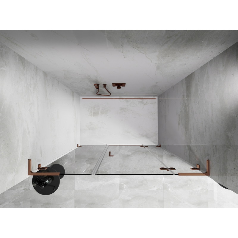 Mexen Lunar L Duschdrehtür rechts 125 cm, transparent, Roségold - 834SL-125-050-60-00-P