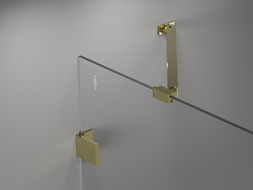 Mexen Lunar Badewannen-Faltwand 2-teilig rechts 140 x 150 cm, transparent, gold - 897-140-100-50-00-P